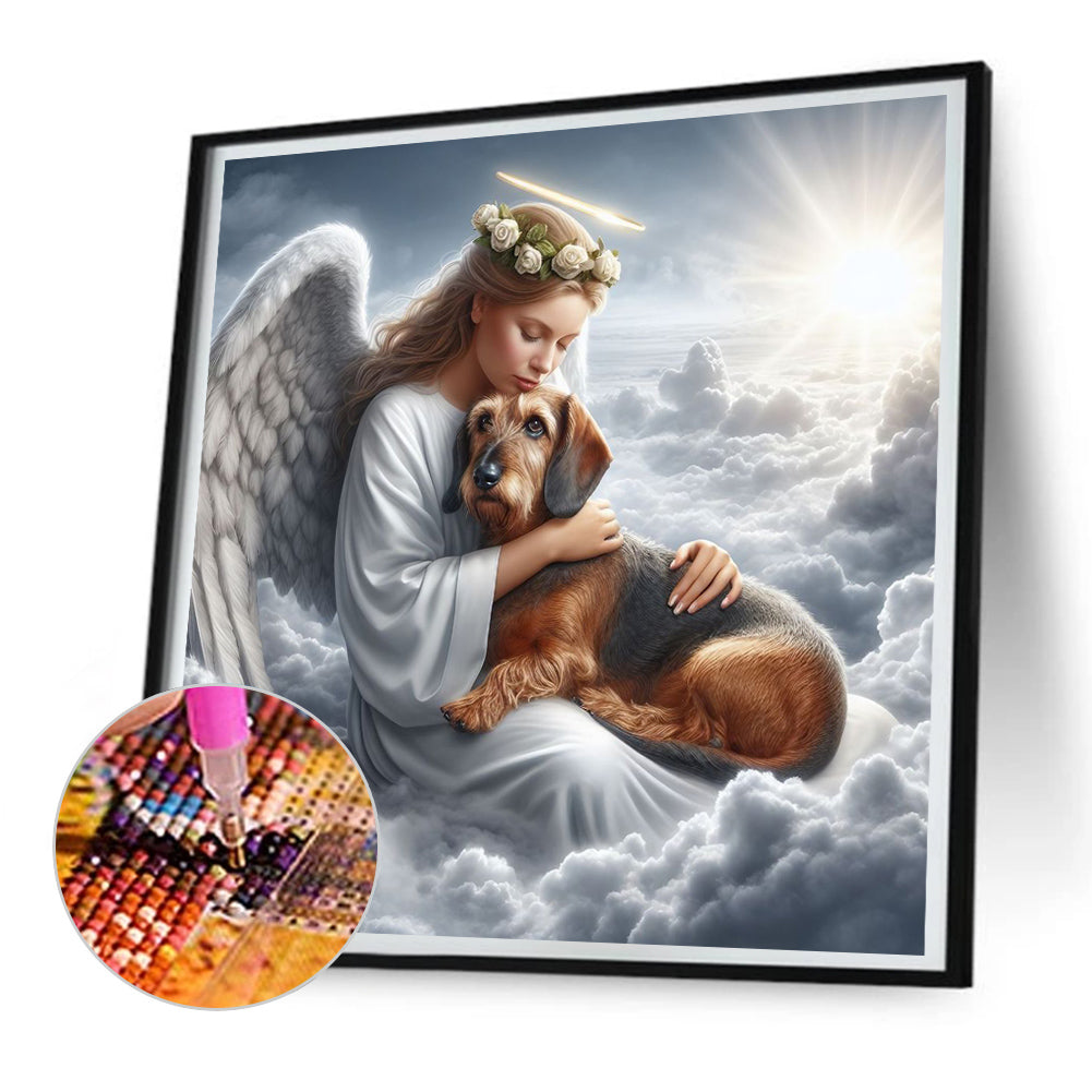 Angel And Dog - Full Round Drill Diamond Painting 30*30CM