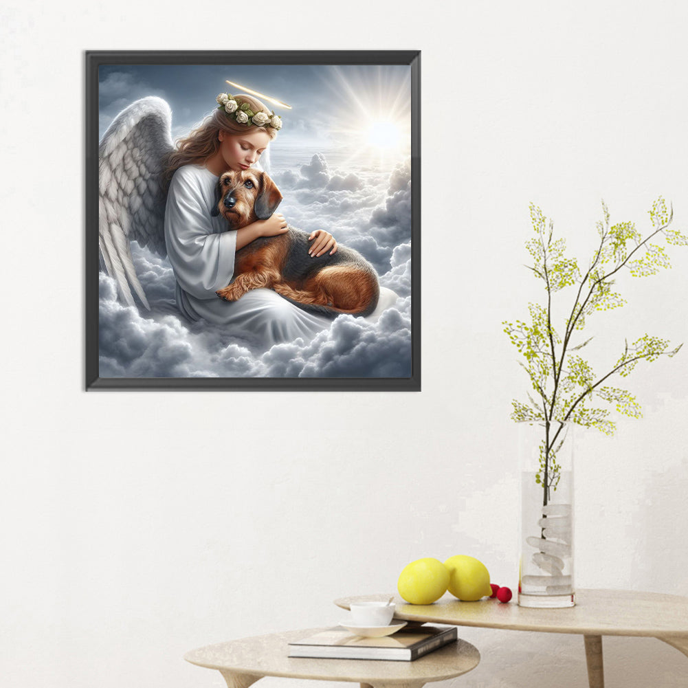 Angel And Dog - Full Round Drill Diamond Painting 30*30CM