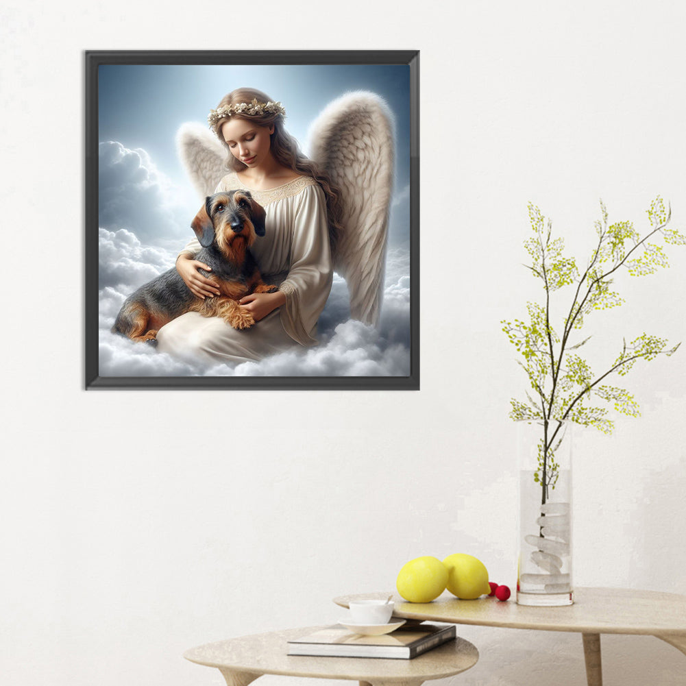 Angel And Dog - Full Round Drill Diamond Painting 30*30CM