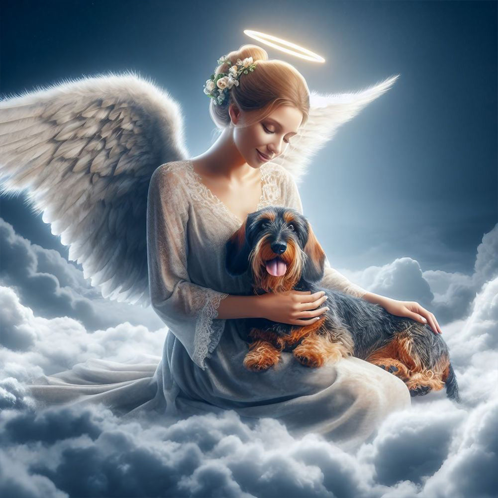 Angel And Dog - Full Round Drill Diamond Painting 30*30CM