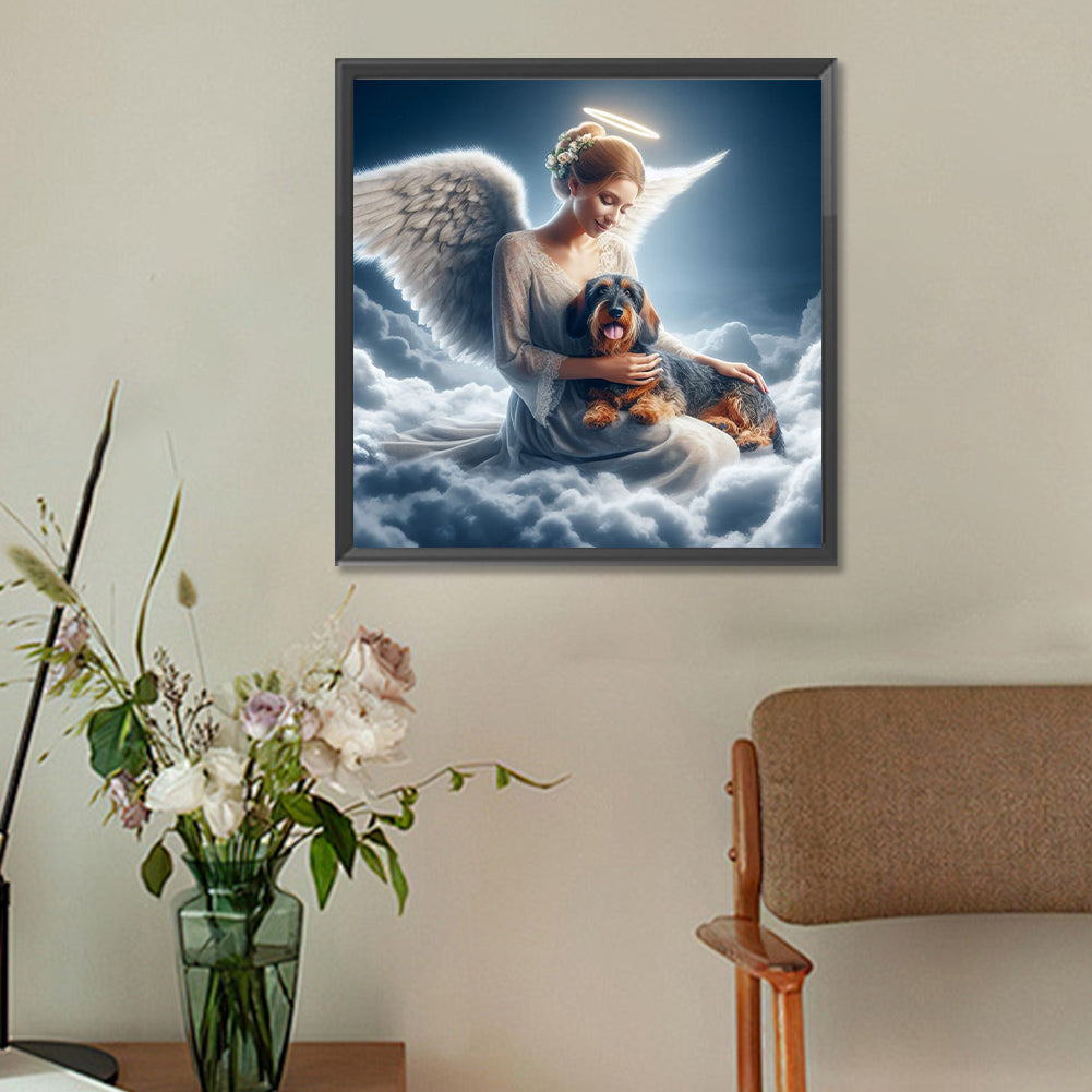 Angel And Dog - Full Round Drill Diamond Painting 30*30CM