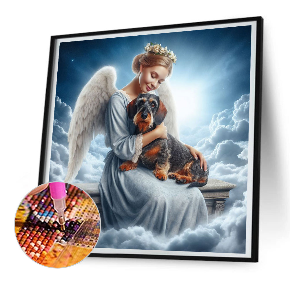 Angel And Dog - Full Round Drill Diamond Painting 30*30CM