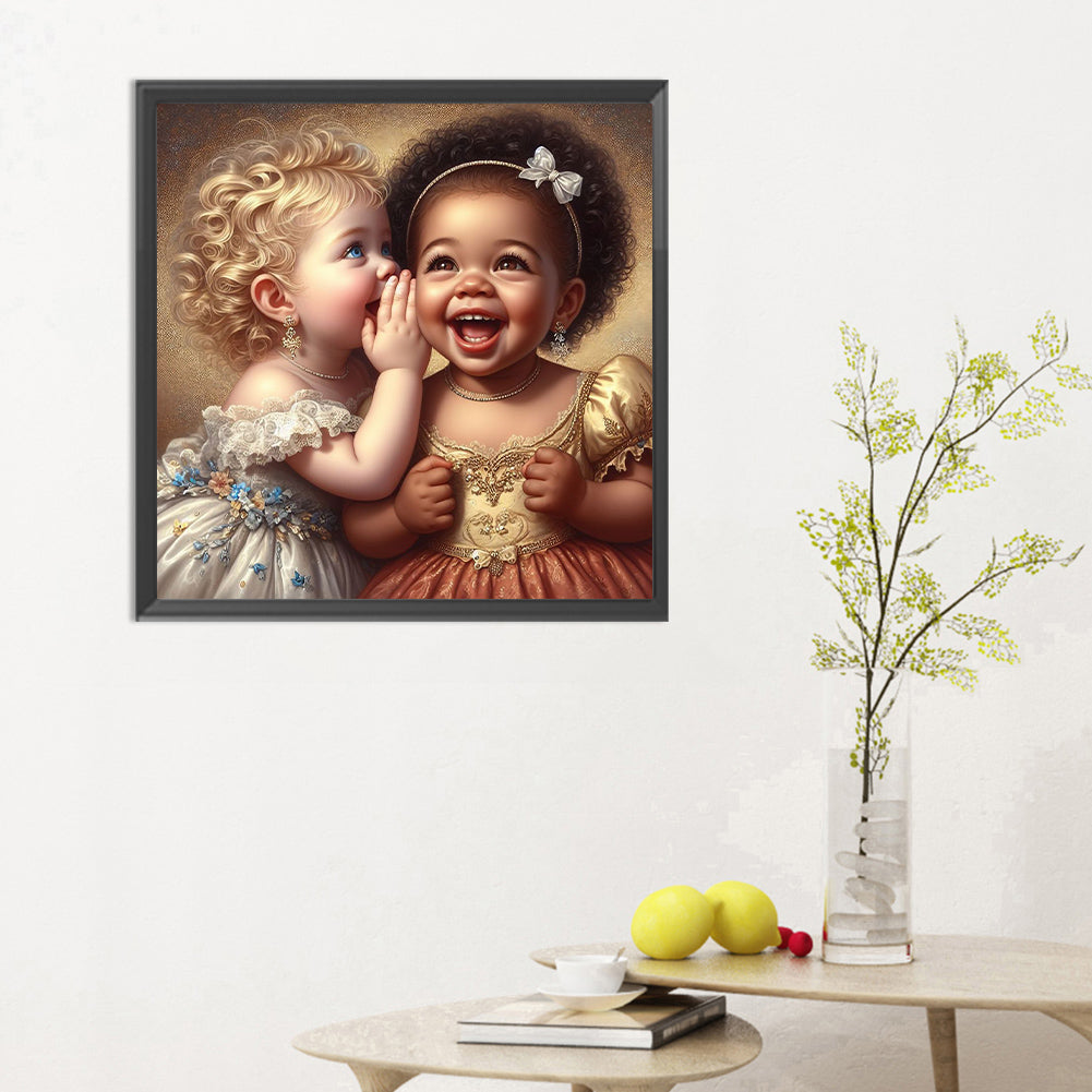 Whispering Girl - Full Round Drill Diamond Painting 30*30CM