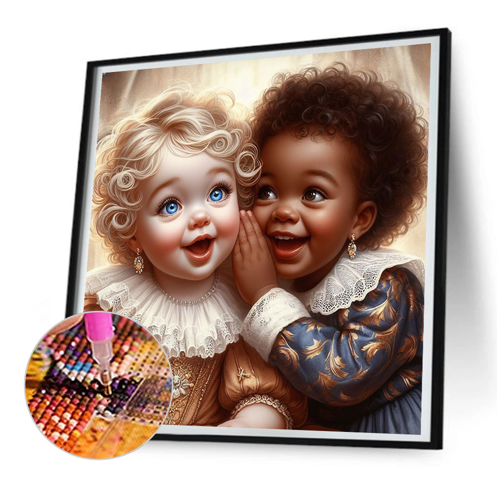 Whispering Girl - Full Round Drill Diamond Painting 30*30CM