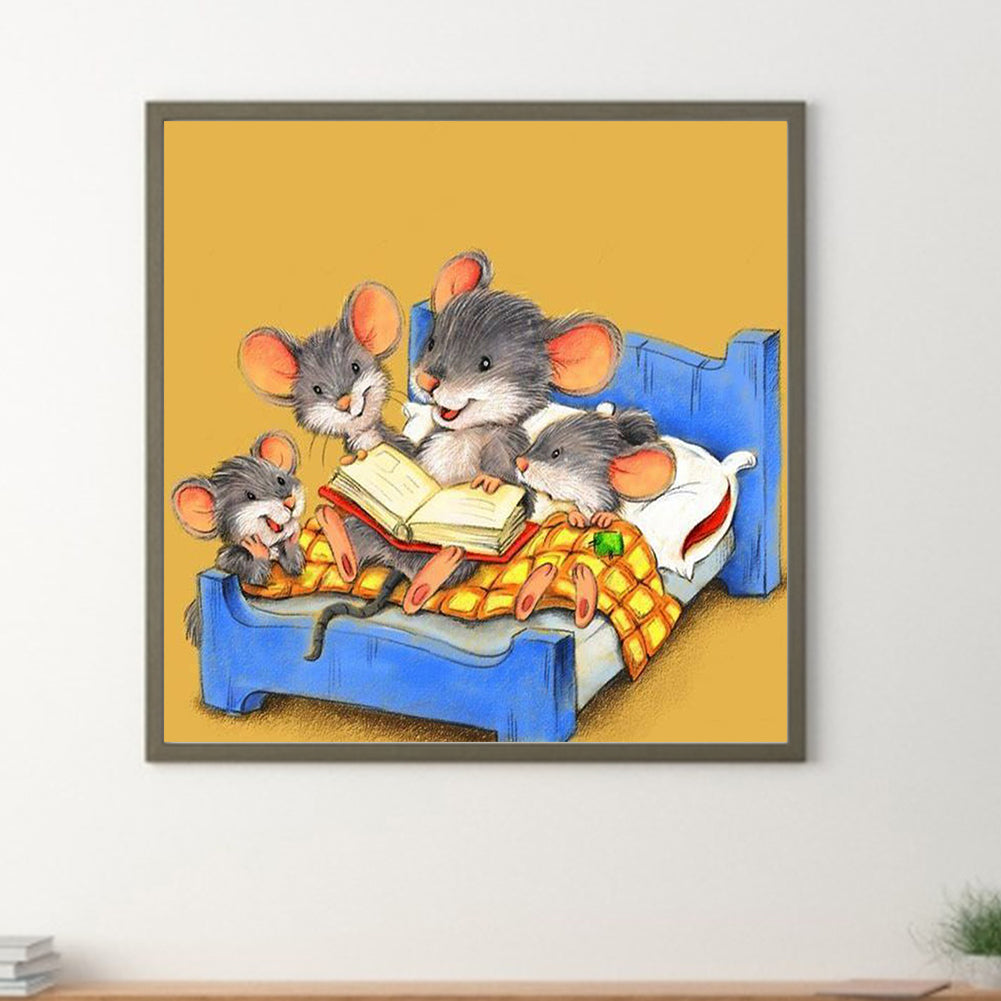 A Cozy Mouse Family - Full Round Drill Diamond Painting 40*40CM