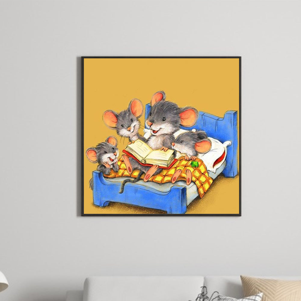 A Cozy Mouse Family - Full Round Drill Diamond Painting 40*40CM