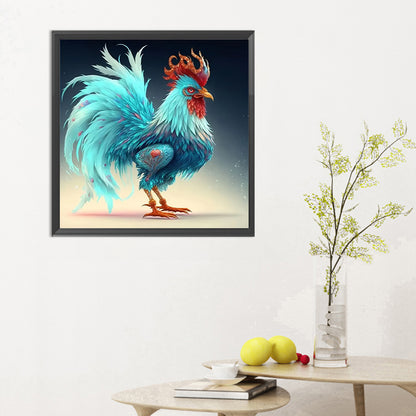 Blue Rooster - Full Round Drill Diamond Painting 30*30CM