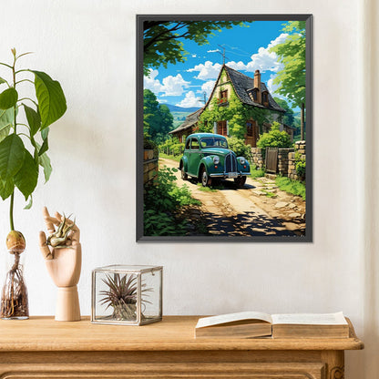 Classic Car In The Woods - Full Round Drill Diamond Painting 30*40CM