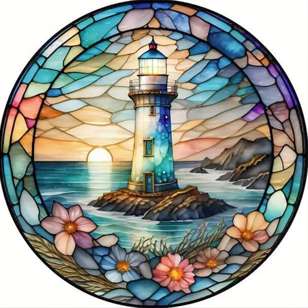 Garland Lighthouse - Full Round Drill Diamond Painting 30*30CM