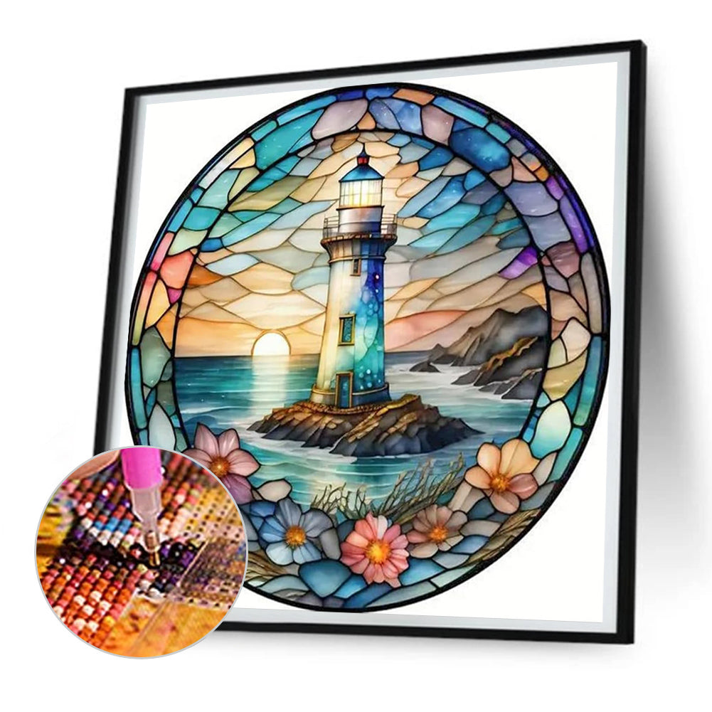 Garland Lighthouse - Full Round Drill Diamond Painting 30*30CM