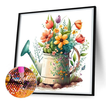 Watering Pot Bouquet - Full Round Drill Diamond Painting 30*30CM