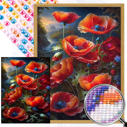 Night Poppy - Full Round Drill Diamond Painting 40*65CM