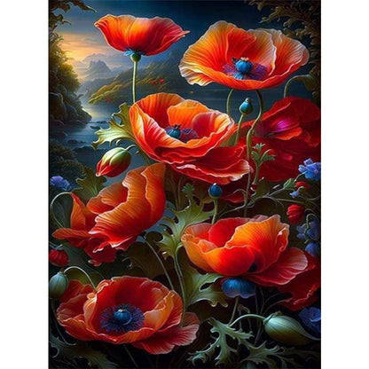 Night Poppy - Full Round Drill Diamond Painting 40*65CM