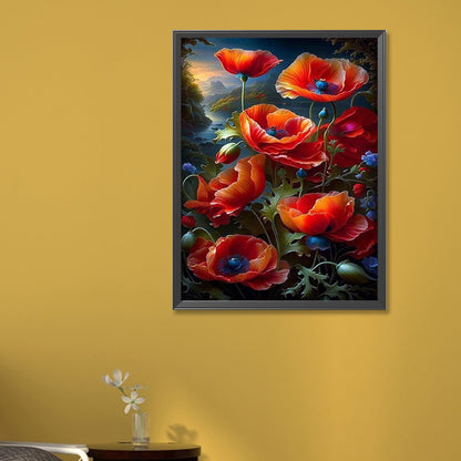 Night Poppy - Full Round Drill Diamond Painting 40*65CM