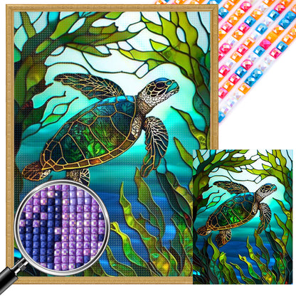 Turtle Glass Painting - Full Square Drill Diamond Painting 40*65CM