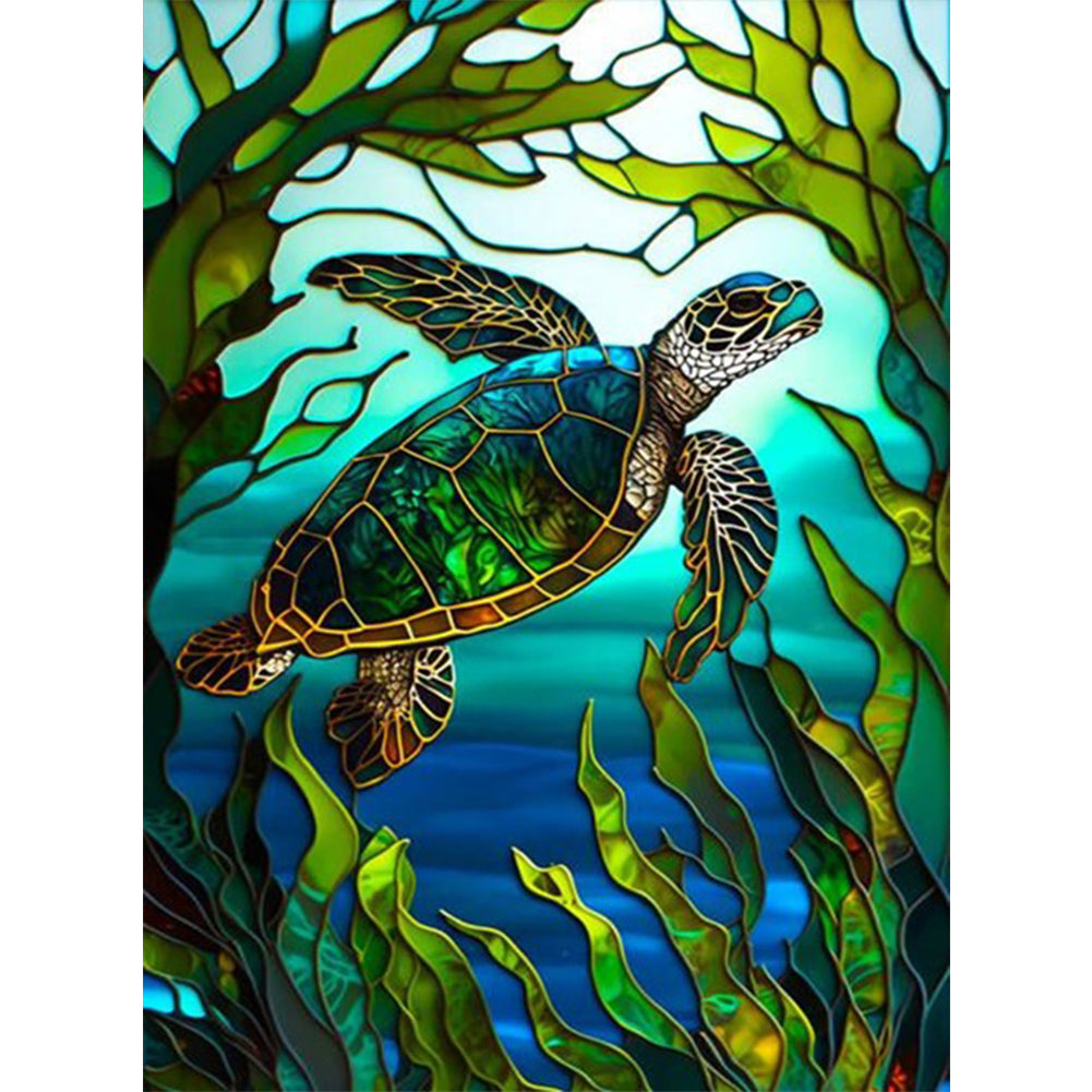 Turtle Glass Painting - Full Square Drill Diamond Painting 40*65CM