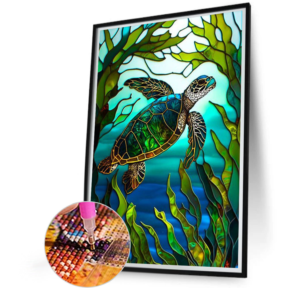 Turtle Glass Painting - Full Square Drill Diamond Painting 40*65CM