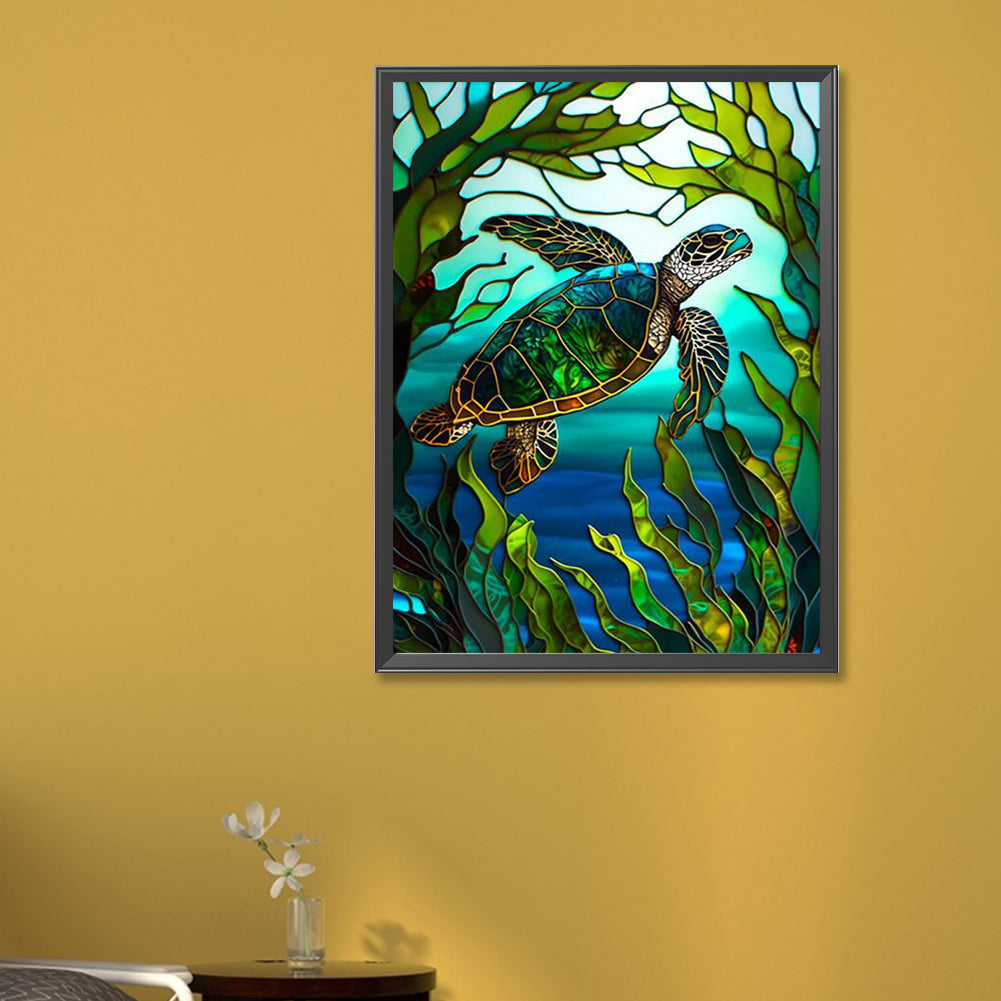 Turtle Glass Painting - Full Square Drill Diamond Painting 40*65CM