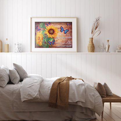 English Sentences Flower - Special Shaped Drill Diamond Painting 40*30CM