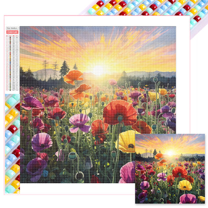 Poppy Flower Sea - Full Square Drill Diamond Painting 40*40CM
