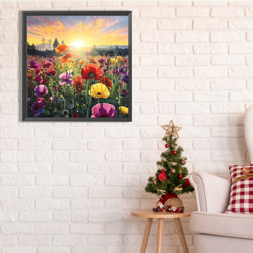 Poppy Flower Sea - Full Square Drill Diamond Painting 40*40CM