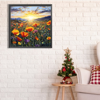 Poppy Flower Sea - Full Square Drill Diamond Painting 40*40CM