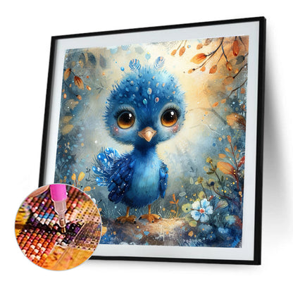 Baby Peacock - Full Round Drill Diamond Painting 40*40CM