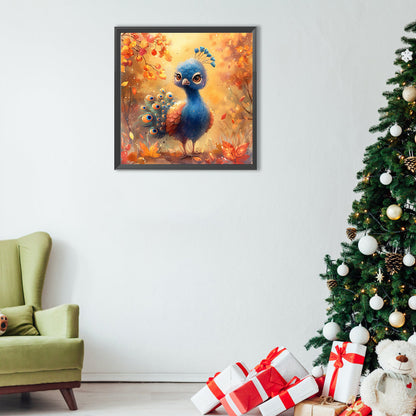 Baby Peacock - Full Round Drill Diamond Painting 40*40CM