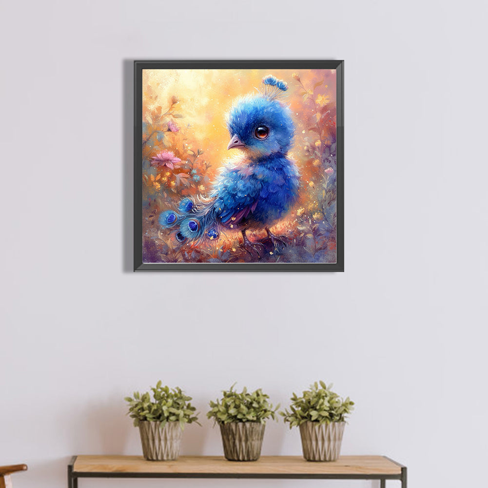 Baby Peacock - Full Round Drill Diamond Painting 40*40CM