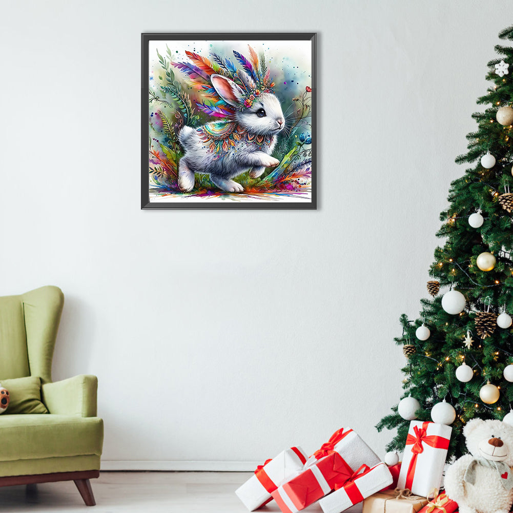 Indian Colorful Rabbit - Full Round Drill Diamond Painting 40*40CM