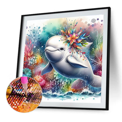 Indian Colorful Whale - Full Round Drill Diamond Painting 40*40CM