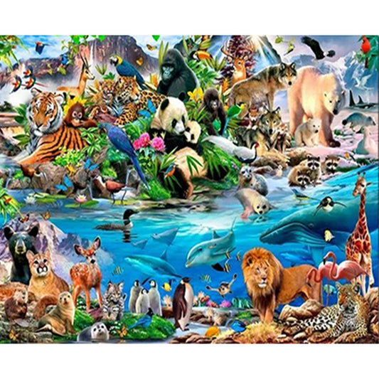 Animal World - Full Round Drill Diamond Painting 50*40CM