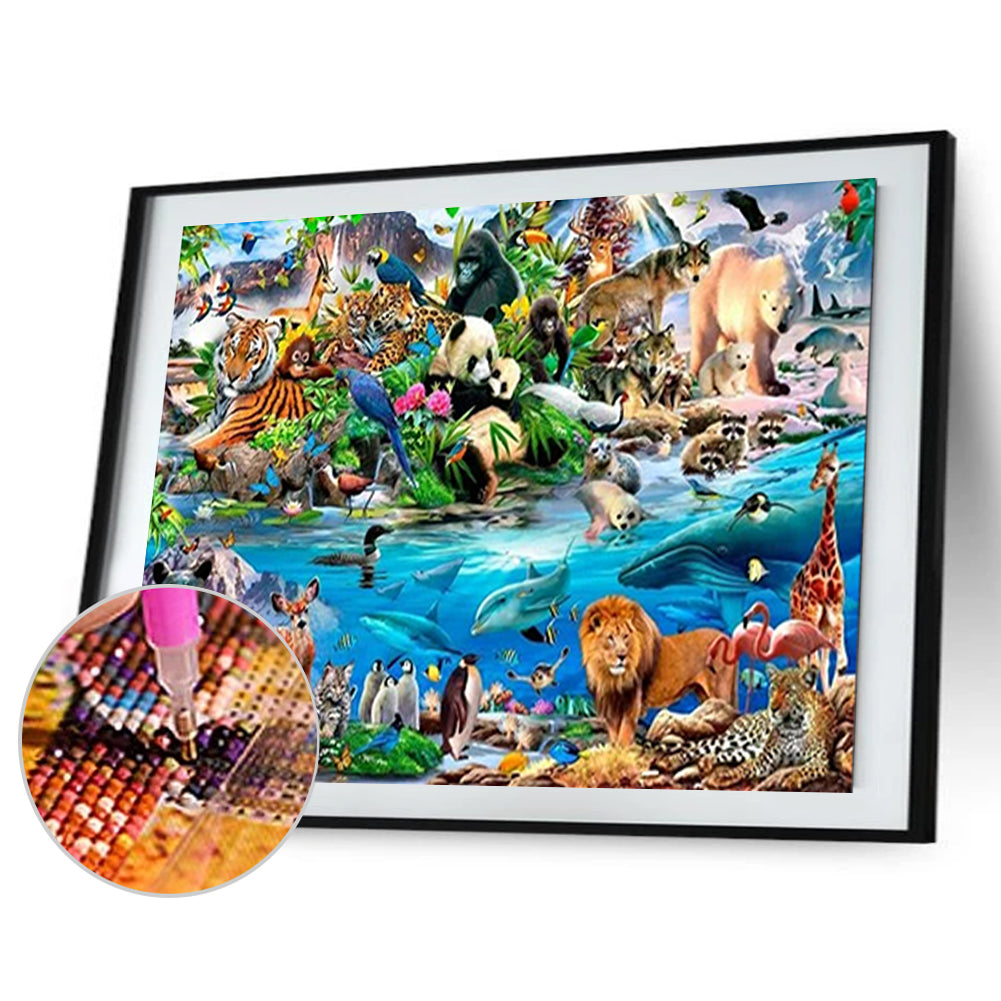 Animal World - Full Round Drill Diamond Painting 50*40CM