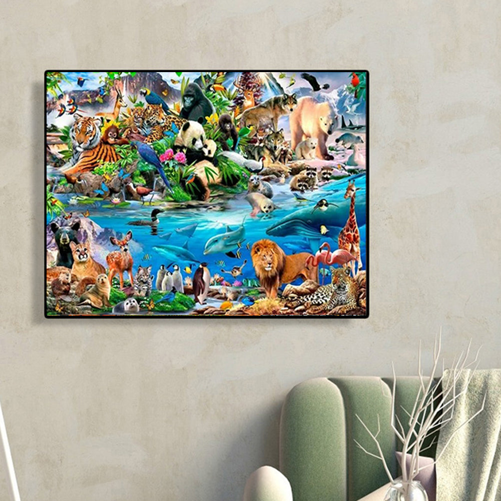 Animal World - Full Round Drill Diamond Painting 50*40CM