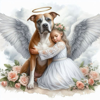 Angel Dog And Baby - Full Round Drill Diamond Painting 30*30CM