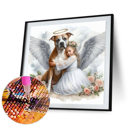 Angel Dog And Baby - Full Round Drill Diamond Painting 30*30CM