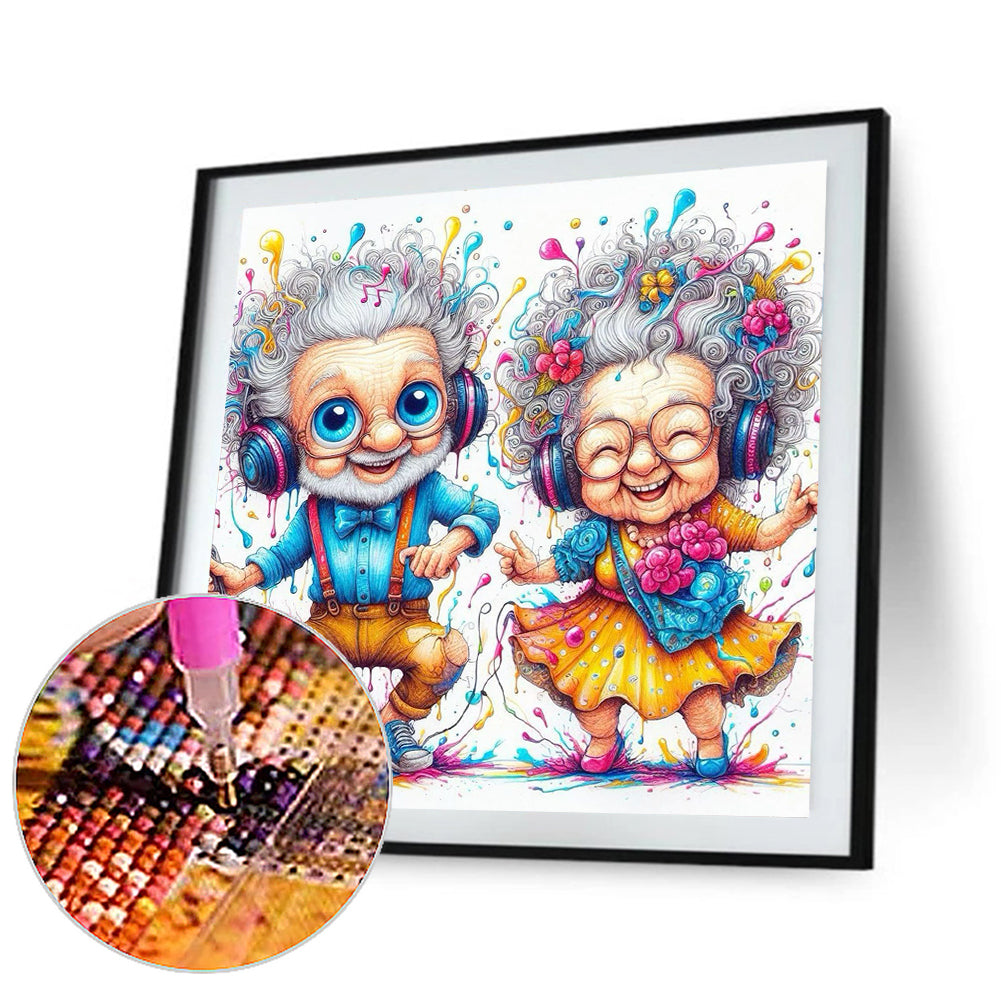 Old Couple - Full Round Drill Diamond Painting 30*30CM