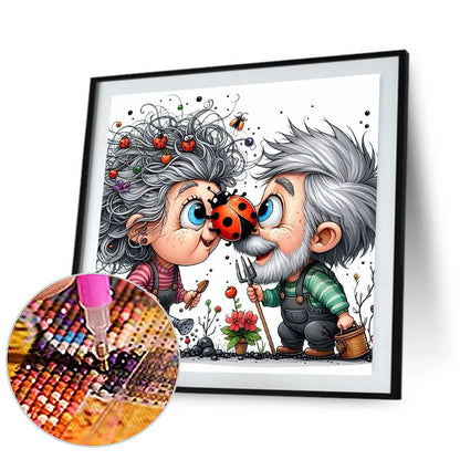 Old Couple - Full Round Drill Diamond Painting 30*30CM