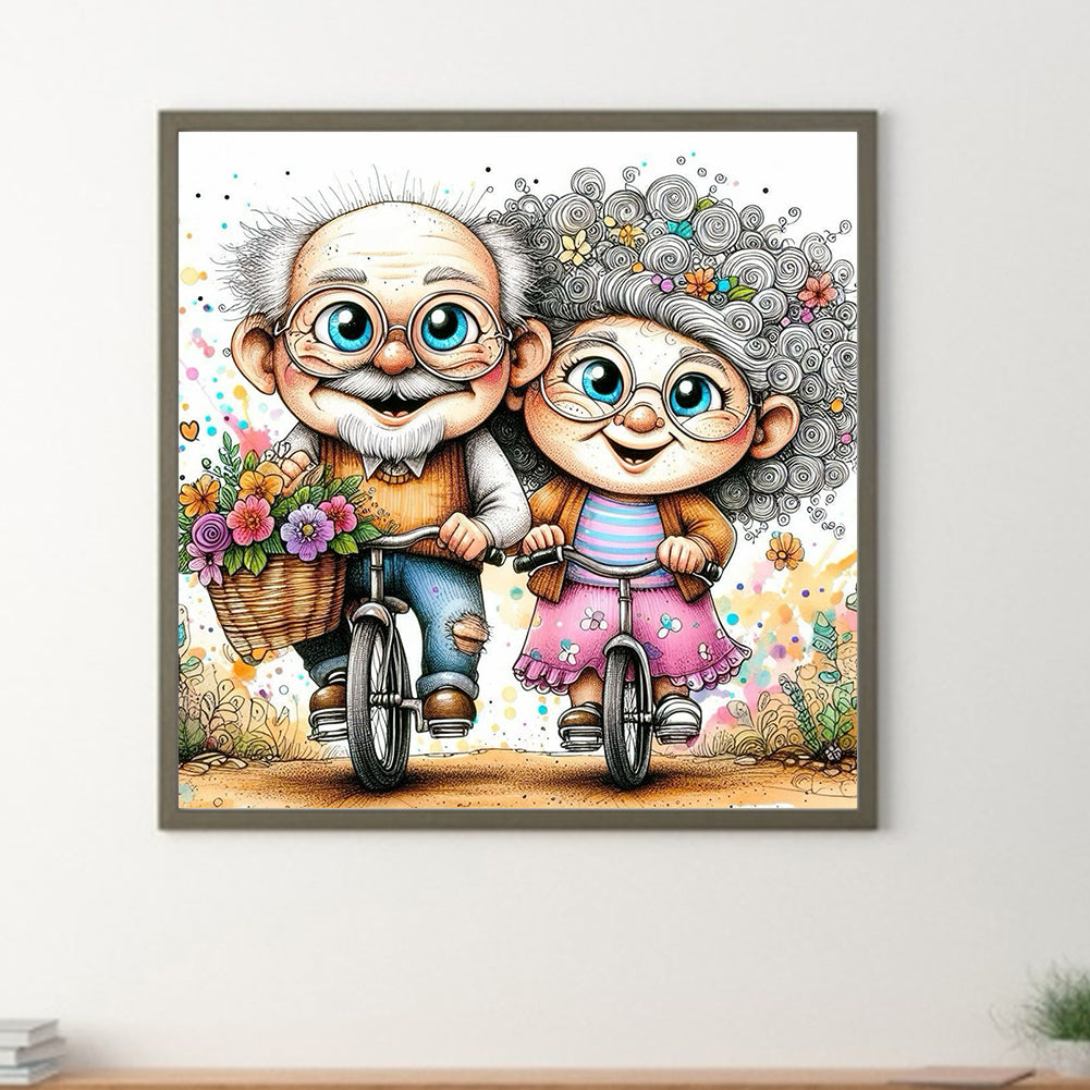 Old Couple - Full Round Drill Diamond Painting 30*30CM