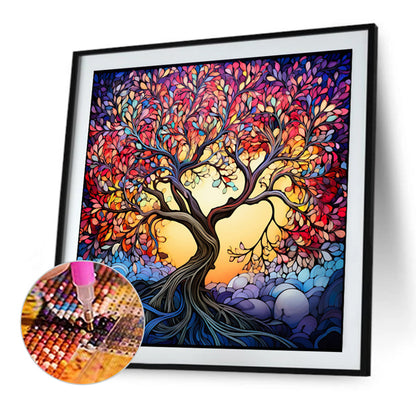 Glass Painting Lucky Tree - Full Square Drill Diamond Painting 40*40CM