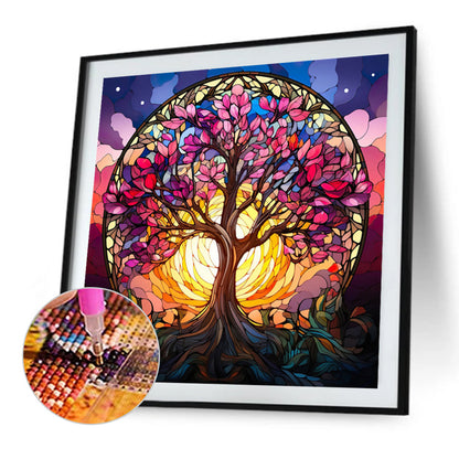 Glass Painting Lucky Tree - Full Square Drill Diamond Painting 40*40CM