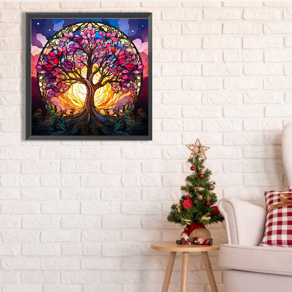 Glass Painting Lucky Tree - Full Square Drill Diamond Painting 40*40CM