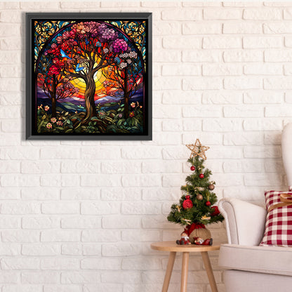 Glass Painting Lucky Tree - Full Square Drill Diamond Painting 40*40CM