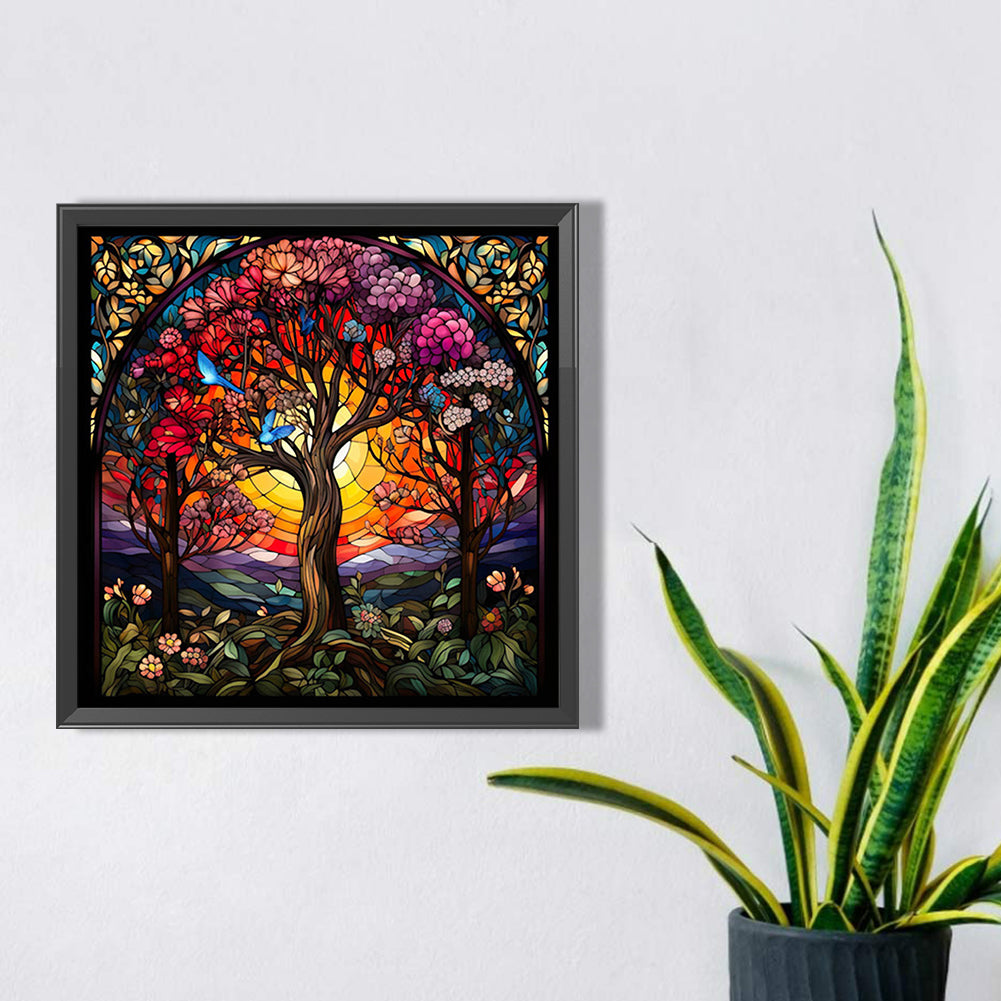 Glass Painting Lucky Tree - Full Square Drill Diamond Painting 40*40CM