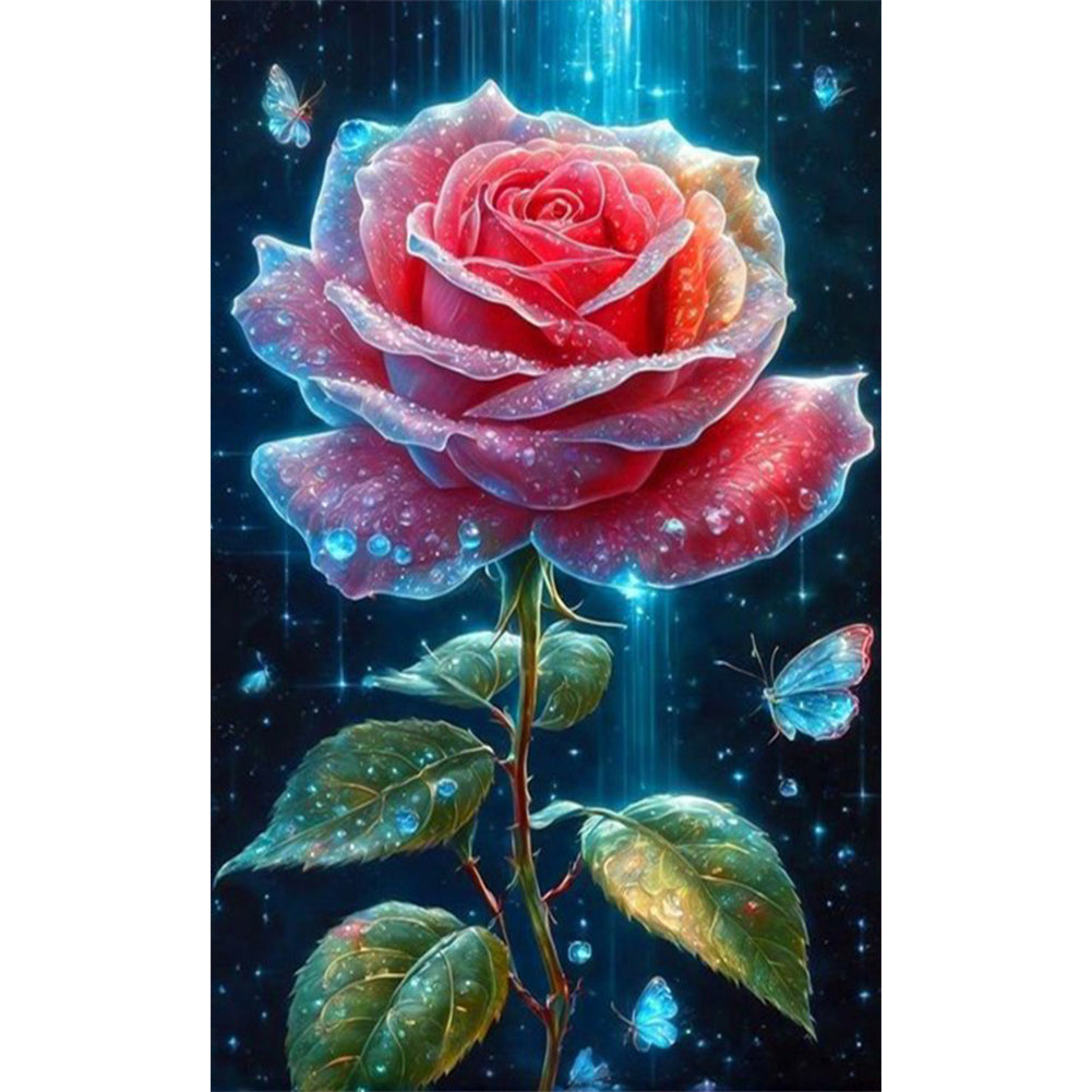 Water Drop Rose - Full Round Drill Diamond Painting 40*65CM