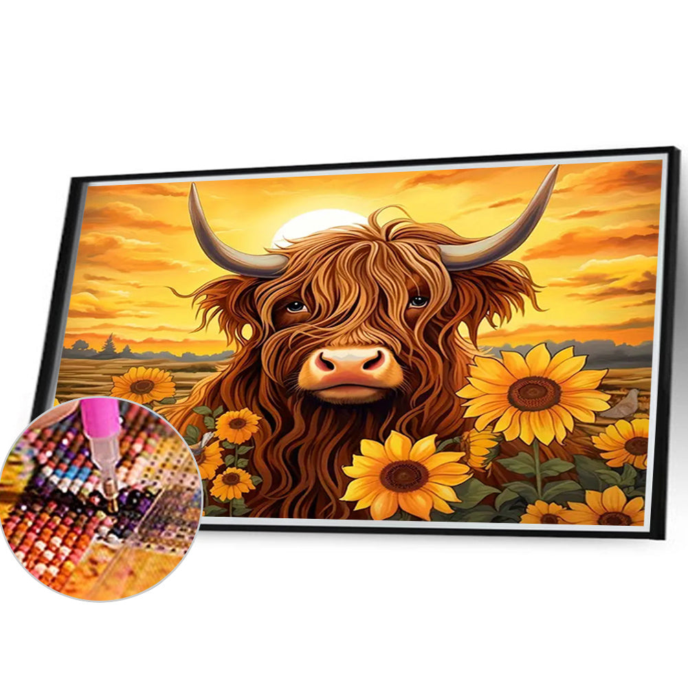 Sunflower Yak - Full Round Drill Diamond Painting 40*30CM