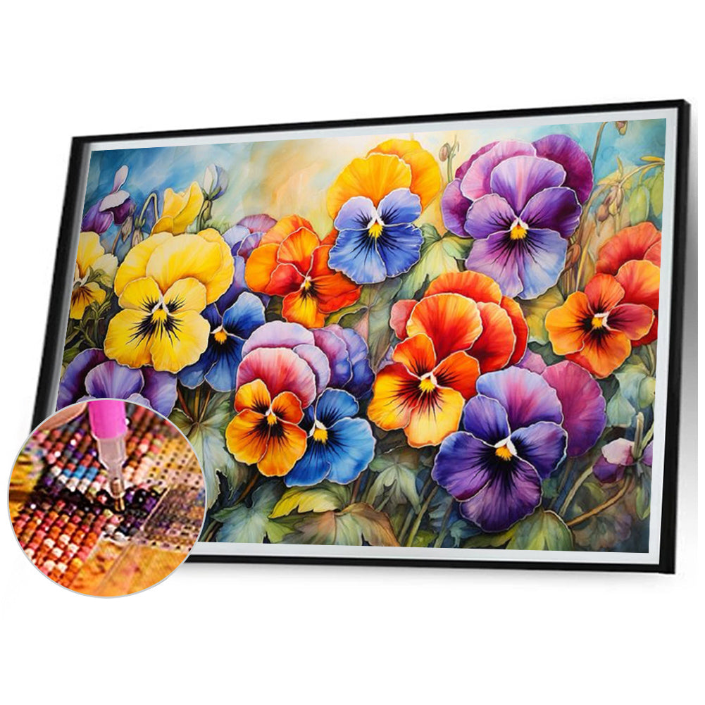 Pansy - Full Square Drill Diamond Painting 70*50CM