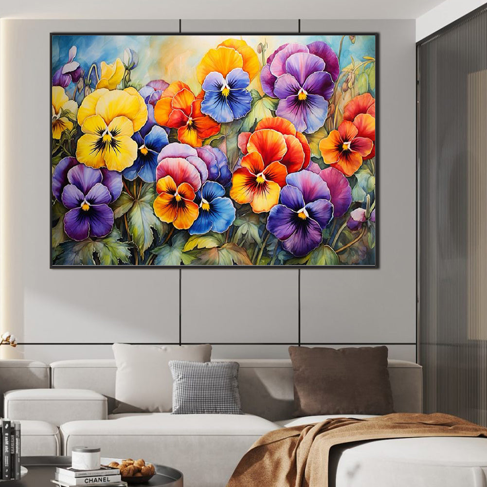 Pansy - Full Square Drill Diamond Painting 70*50CM