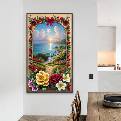 Seaside Picture Frame - Full Square Drill Diamond Painting 40*70CM