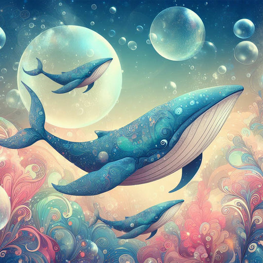 Fantasy Whale - Full Round Drill Diamond Painting 40*40CM